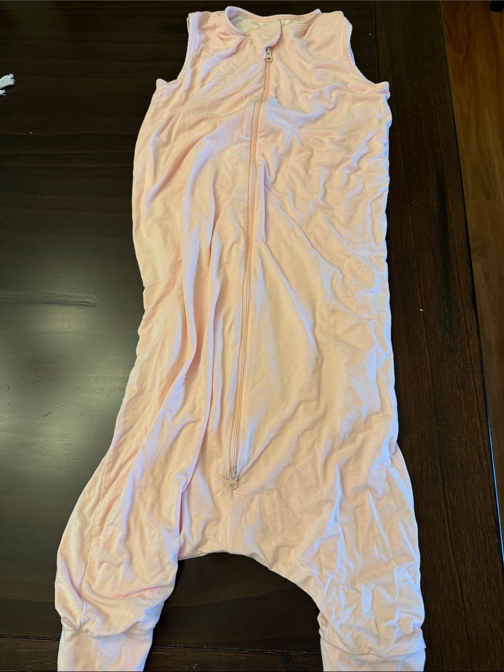 Quince Light Pink Sleeveless Baby Sleep Romper with Front Zip